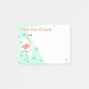 Flamingo Retro Green Text note