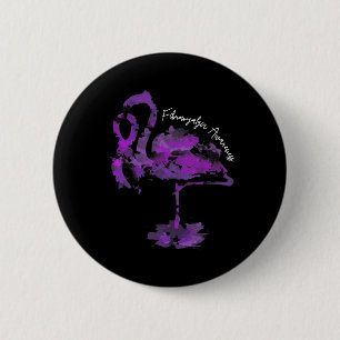 Flamingo Ribbon Fibromyalgia Awareness 1 6 Cm Round Badge