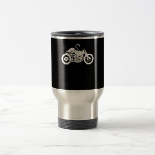 Flamingo Riding Motorcycle Art Gift For Bikers.pn Travel Mug