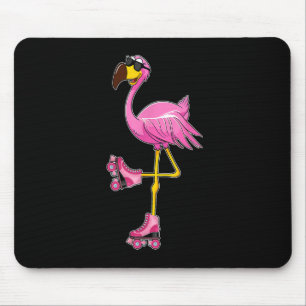 Flamingo Roller Skates - Funny Flamingo Lover Roll Mouse Mat