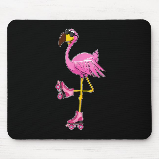 Flamingo Roller Skates - Funny Flamingo Lover Roll Mouse Mat (Front)