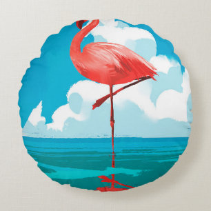Flamingo Round Cushion