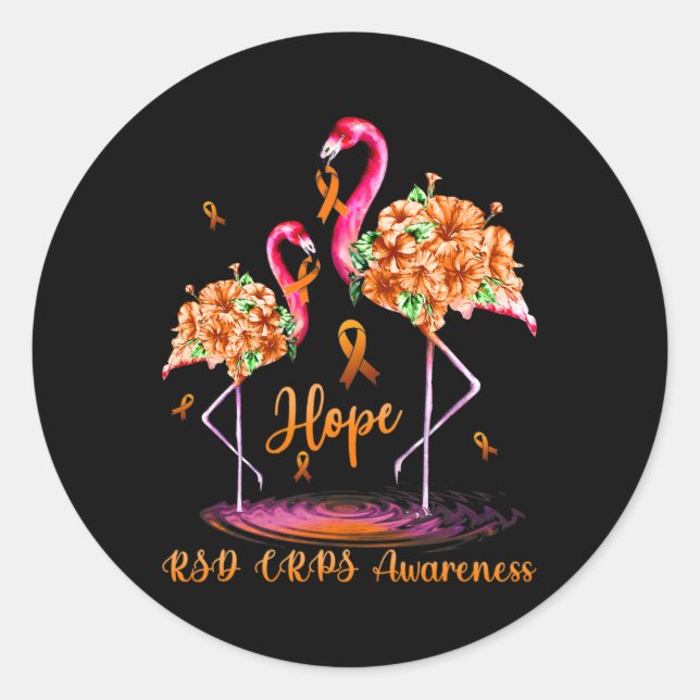 Flamingo Rsd Crps Awareness 1  Classic Round Sticker (Front)