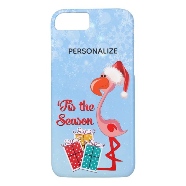 Flamingo Santa Christmas Custom Case-Mate iPhone Case (Back)