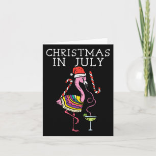 Flamingo Santa Christmas In July Funny Summer Xmas Card