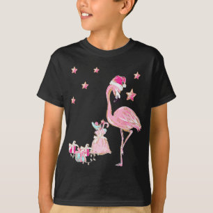 Flamingo Santa Clause Christmas Hawaiian T-Shirt