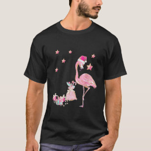 Flamingo Santa Clause Christmas Tee Gift Hawaiian