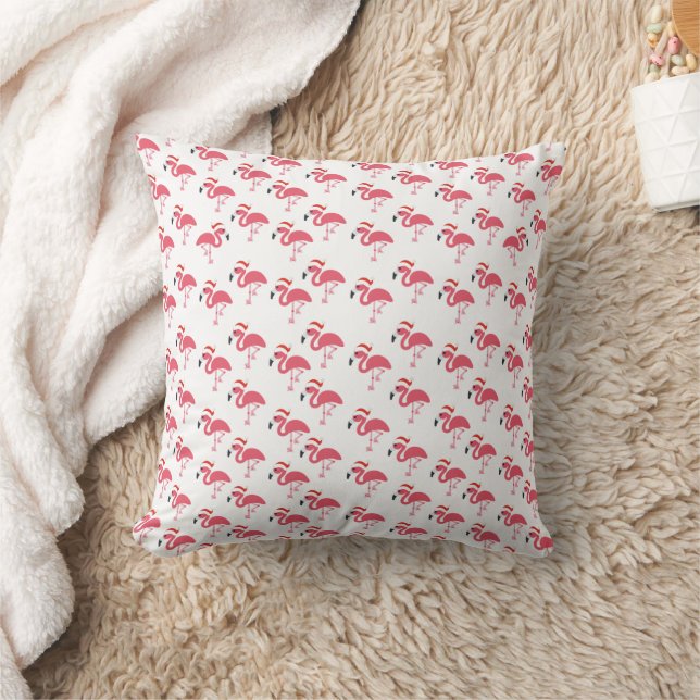 Flamingo Santa Hat Cushion (Blanket)