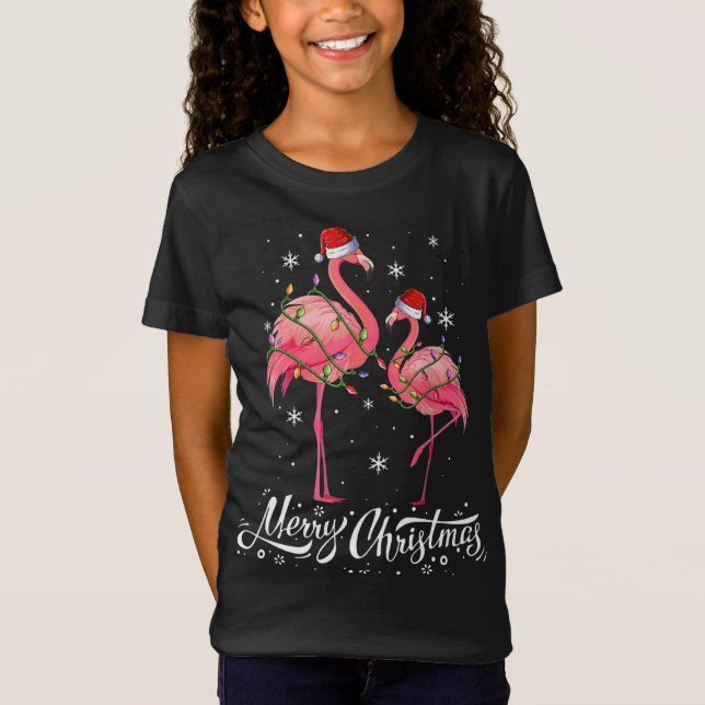 Flamingo Santa Light Christmas Sweater Flamingo Ch (Front)