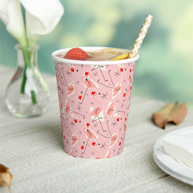 Flamingo Santa Multi Pink  Paper Cups (Insitu)