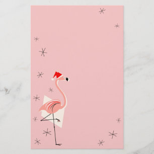 Flamingo Santa Pink stationery