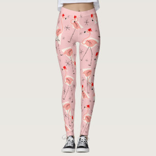Flamingo Santas Pink leggings