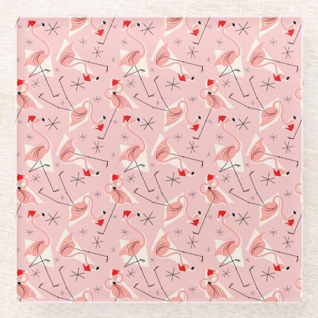 Flamingo Santas Pink Multi coaster (Front)
