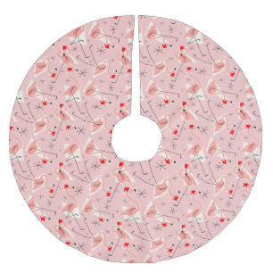 Flamingo Santas Pink Multi tree skirt