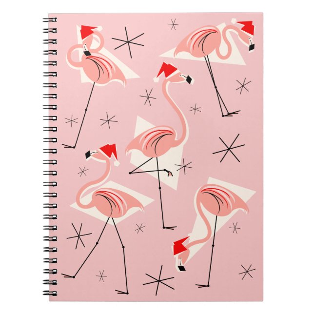 Flamingo Santas Pink notebook (Front)