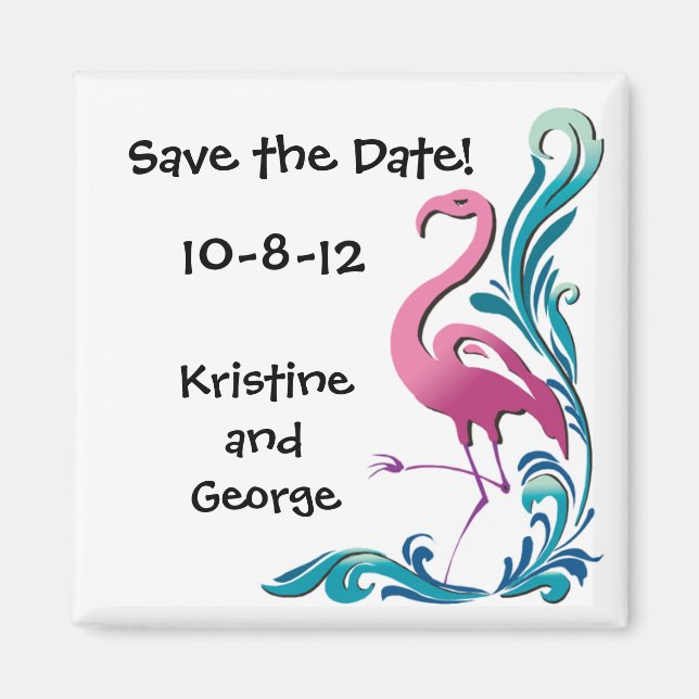 Flamingo Save the Date Magnet (Front)