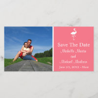 Flamingo Save The Date Photocard (Salmon)