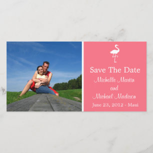Flamingo Save The Date Photocard (Salmon)