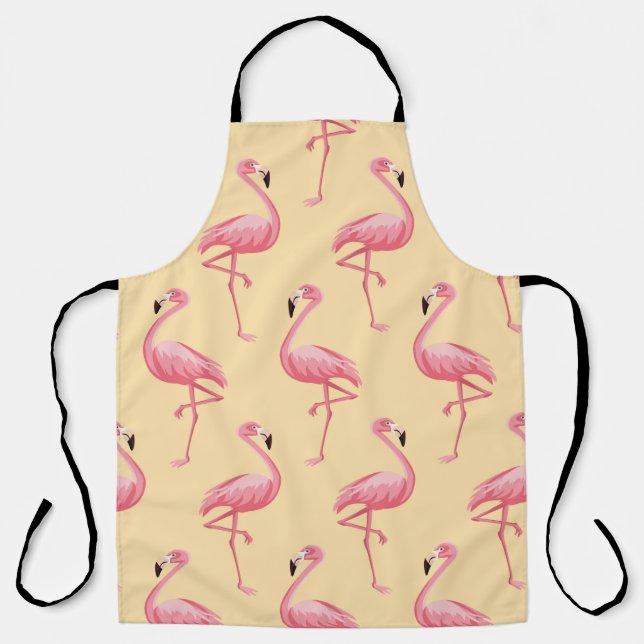 Flamingo seamless pattern background. Pink flaming Apron (Front)