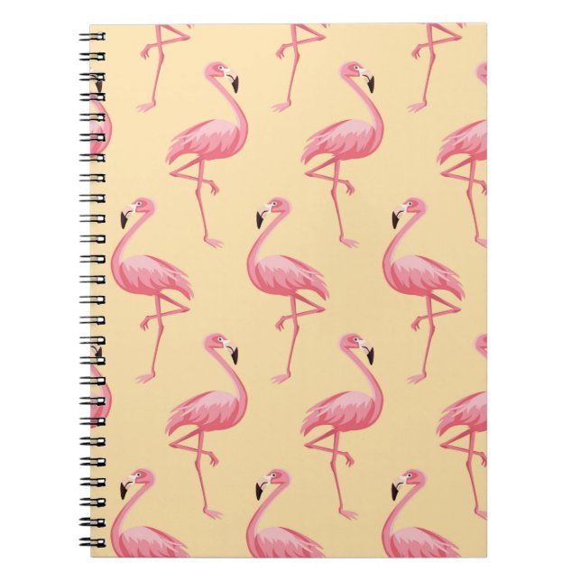 Flamingo seamless pattern background. Pink flaming Notebook (Front)