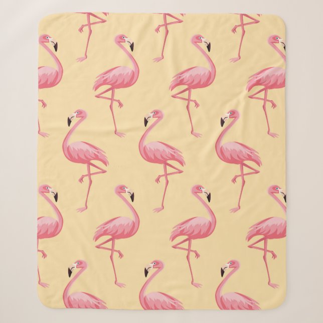 Flamingo seamless pattern background. Pink flaming Sherpa Blanket (Front)