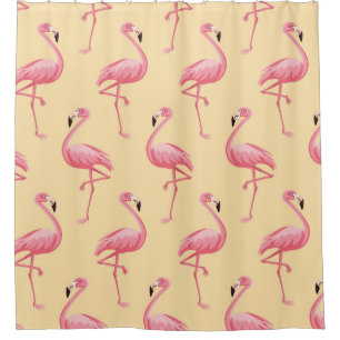 Flamingo seamless pattern background. Pink flaming Shower Curtain