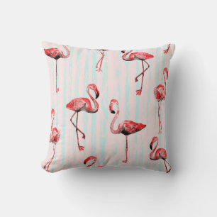 Flamingo seamless pattern cushion