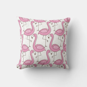Flamingo seamless pattern, vintage exotic design cushion