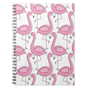 Flamingo seamless pattern, vintage exotic design notebook