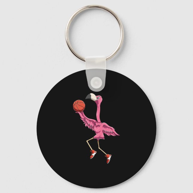 Flamingo Sketll Flamingo Playing Sketll Flamingo  Key Ring (Front)