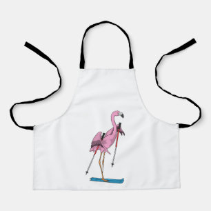 Flamingo Skier Ski Apron