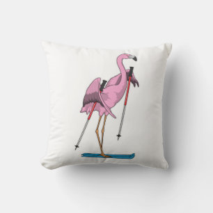 Flamingo Skier Ski Cushion