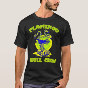 Flamingo Skull Crew Creepy Flamingo Halloween Horr T-Shirt