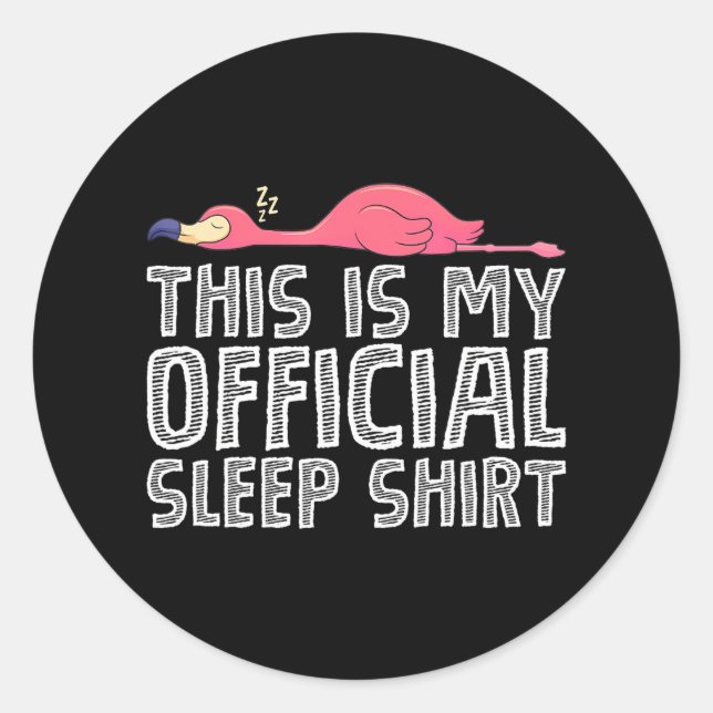 Flamingo sleep my official sleep classic round sticker (Front)