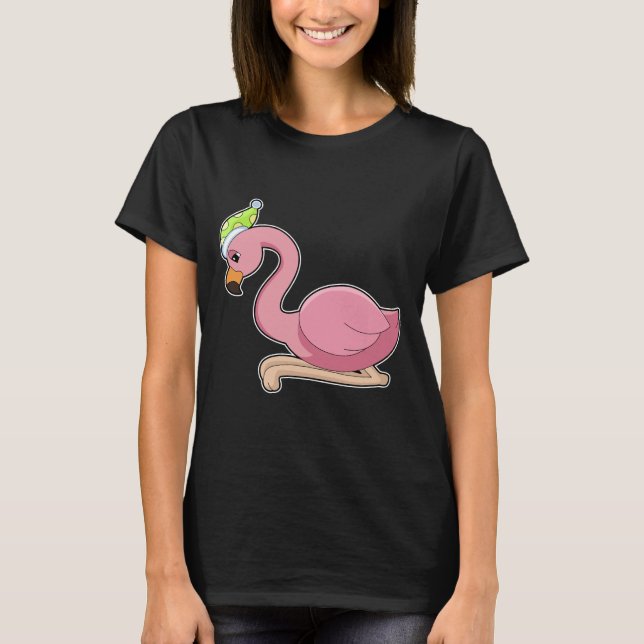 Flamingo Sleeping Nightcap T-Shirt (Front)