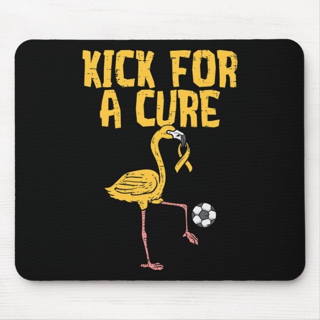 Flamingo Soccer Kick For A Cure Childhood Cancer A Mouse Mat (Front)
