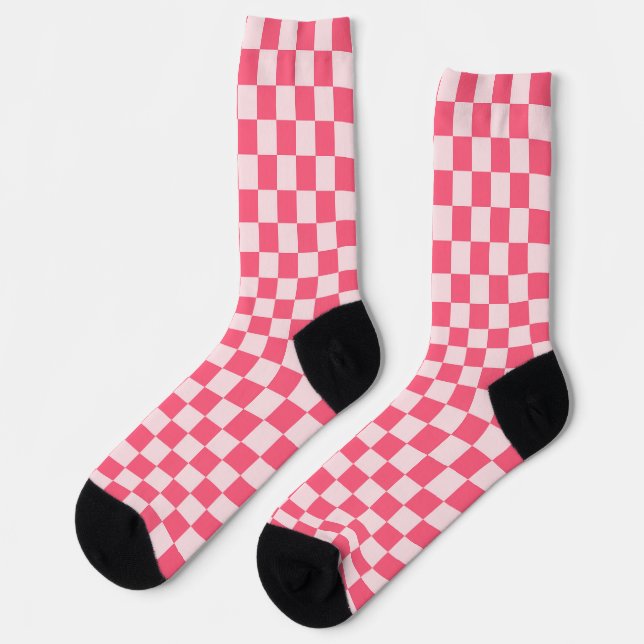 Flamingo sorbet checkerboard pattern socks (Left)