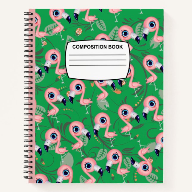 Flamingo Spiral Composition Notebook (Front)