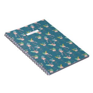Flamingo Spiral Notebook with Tropical pattern