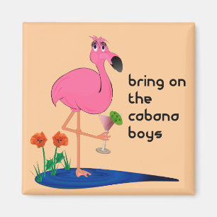 Flamingo Square Magnet