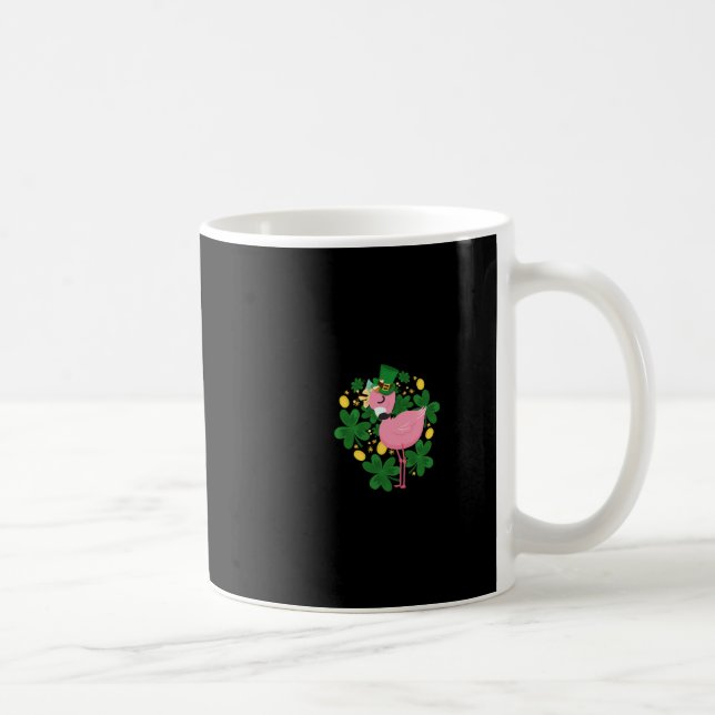 Flamingo St Patrick Day  Fun Pink Bird Lover Gift1 Coffee Mug (Right)