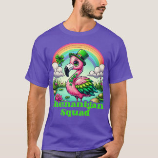 Flamingo St Patricks Lover Shamrock Lucky Ireland T-Shirt