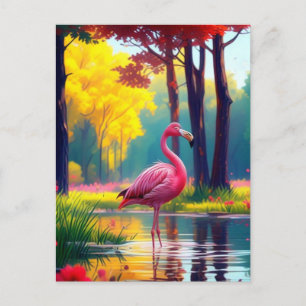 Flamingo Standing in The Lake-365476 Announcement Postcard