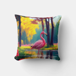 Flamingo Standing in The Lake-365476 Cushion