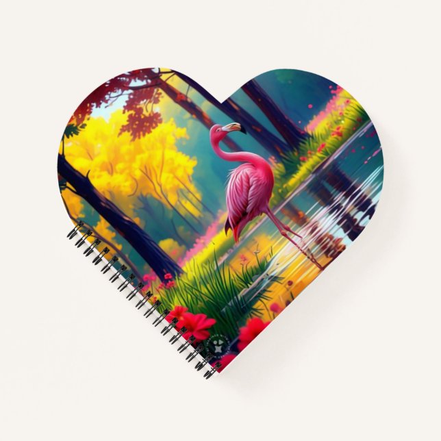 Flamingo Standing in The Lake-36547 Notebook (Front)