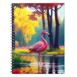 Flamingo Standing in The Lake-36547 Notebook