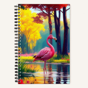 Flamingo Standing in The Lake-36547 Notebook