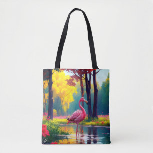 Flamingo Standing in The Lake-36547 Tote Bag