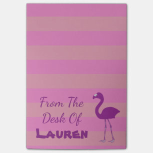 Flamingo Sticky Note Pad "From the Desk Of" Pink
