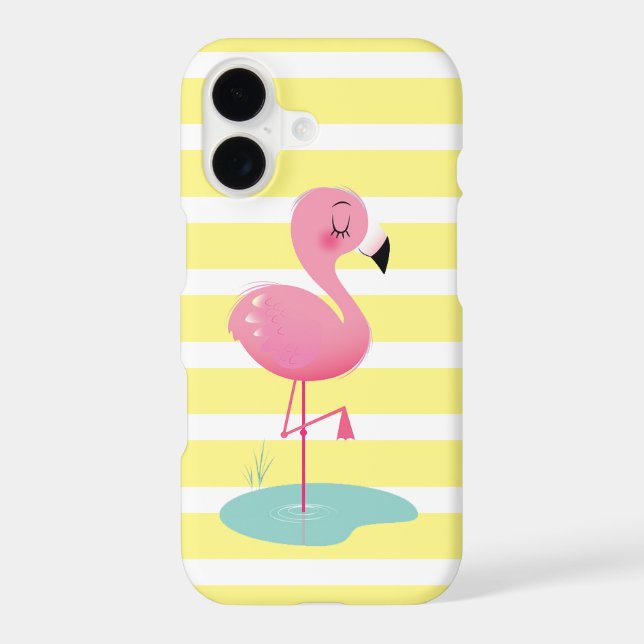 Flamingo & Stripes Phone case (Back)